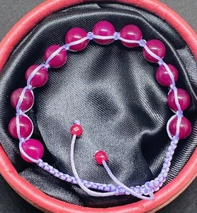 Pulsera Natural Rosa Ágata Piedra Preciosa Hecho a Mano Alta Calidad Tamaño Ajustable - Imagen 1 de 10