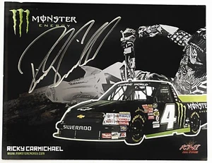 2009 signierte Ricky Carmichael #4 Monster NASCAR Truck Heldenkarte KHI All Stars - Bild 1 von 3