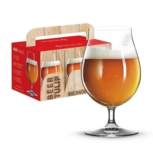 Classic Tulip Beer Glass, European-Made Crystal Drinking Glasses Perfect for ... - Picture 1 of 8
