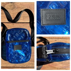 PINK Victoria’s Secret Umhängetasche blau transparent durchsichtig Logo Body Bag - Bild 1 von 19