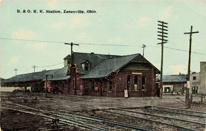 Zanesville Ohio Depot Train RR Vintage Postcard - Picture 1 of 2