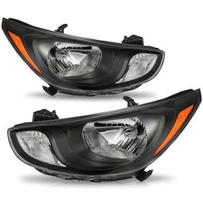Headlights Headlamps Set For 2012 2013 2014 Hyundai Accent Driver and Passenger Foto 1 de 4