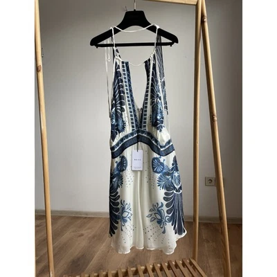 Nuevo con etiquetas Reiss Brianna Resort Halter Cuello Viscosa Mini Vestido T... - Imagen 1 de 4