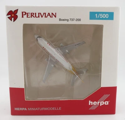 Herpa Peruvian Airlines Boeing 737-200 Model - 1:500 - 526906 - Image 1 of 4