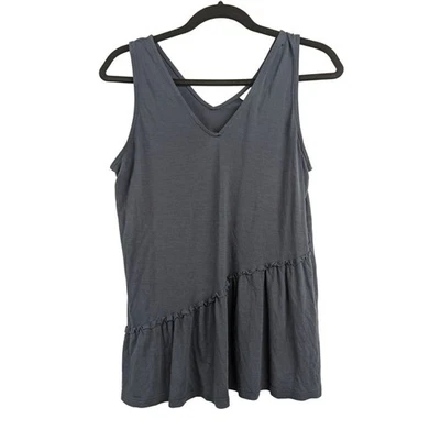 Dolan Top 女式小号 Siro Micro Modal 无袖蓝色 V 领 — 第 1/4 张图片