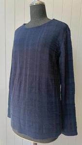 Plantation by Issey Miyake Japan indigo wool blue blend unisex medium tshirt - Picture 1 of 16