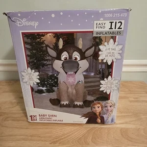 Disney Frozen 6FT Baby Sven Airblown Inflatable Blow Up Gemmy 2021 Lights Up - Bild 1 von 7