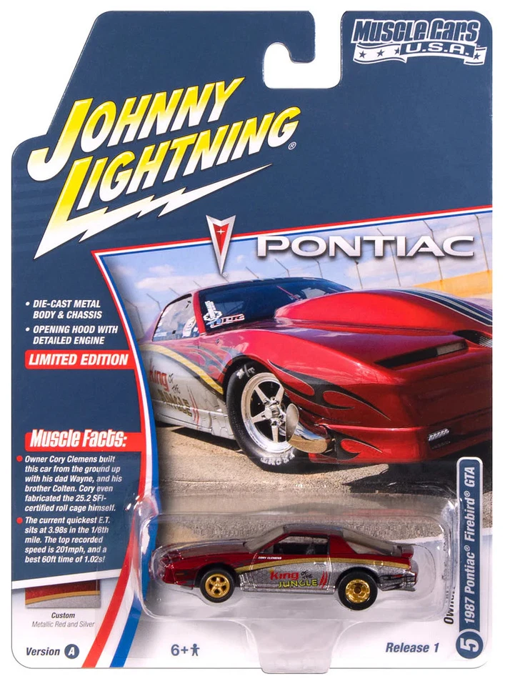1987 Pontiac Trans Am King of the Jungle Red Johnny Lightning Muscle Cars 1:64 - Immagine 1 di 1