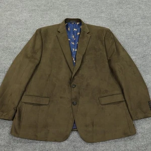 Lauren Ralph Lauren Blazer Mens 48R Brown Polyester Suede Sport Coat Jacket - Picture 1 of 17