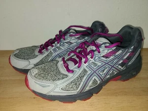 Asics Womens Gel Venture 6 1012A504 Gray Purple Running Shoes Lace Up Size 8 - Picture 1 of 5