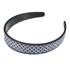 1Pcs No Slip Rhinestone Wide Brimmed Headband Blue 445X098 Classic Style