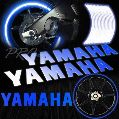 Reflective Logo Decal+16"17"18" Rim Tape/Wheel Stripe Sticker for Yamaha Blue - Image 1 of 4
