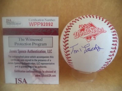 TOMMY LASORDA DODGERS SIGNED AUTO 1988 WORLD SERIES BASEBALL JSA WPP92092 - Image 1 of 4