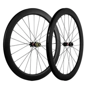 Carbon Disc Brake Wheels 55mm Clincher Bicycle Wheelset 6 Bolt/center Lock Wheel - Picture 1 of 17