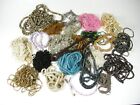 Large Lot of Colorful Assorted Costume Jewelry Beaded Lace Necklaces 1 LB