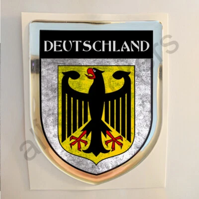ALL3DSTICKERS Aufkleber Deutschland Kfz-Aufkleber Wappen Emblem Flagge 3D Dreckig Fahne Harz