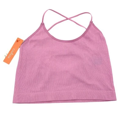 Colsie Womens Size L Ribbed Brami Pink - Image 1 of 4