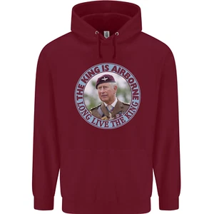 The King Is Airborne Charles Coronation Childrens Kids Hoodie - Picture 1 of 84