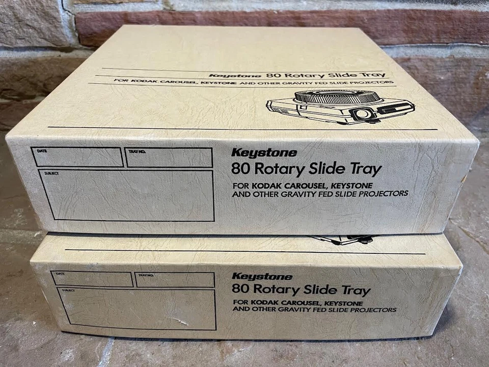 (2) Keystone 80 rotary slide tray for Kodak Carousel Keystone other C SHIP NOTE - Image 1 of 4