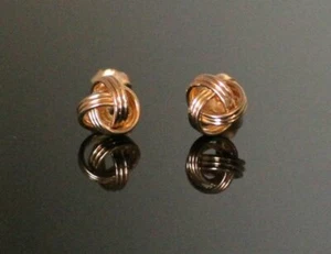 14k Solid Gold Infinity Twisted Knot Studs Gold Nose Ear Piercing Jewelry Gift. - Picture 1 of 12