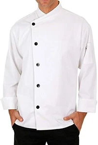 Chef Coat Long Sleeve Single Breast Jacket Hotel and Restaurant Kitchen Uniform - Picture 1 of 8
