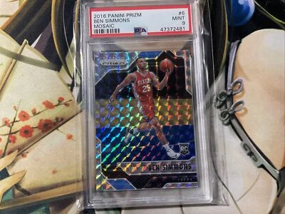 2016-17 Panini Prizm Mosaic PRIZM REFRACTOR Ben Simmons #6 PSA 9 MINT Rookie RC - Image 1 of 4