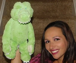 15" HUG-A-LONGS BABY GANZ GREEN ALLIGATOR RATTLE SOFT STUFFED ANIMAL PLUSH TOY X - Picture 1 of 2