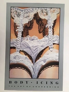 BODY ICING,THE ART OF UNDRESSING BY DUDLEY EDWARDS, AUTHENTIC 1985 ART PRINT - Picture 1 of 9