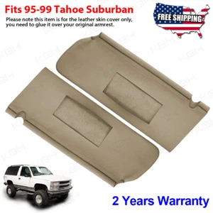 Fits 1995-1999 Tahoe Suburban Yukon Sun Visor Vinyl Covers Pair Right Left Tan - Picture 1 of 15