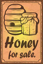 Blechschild 18x12 Honey for sale Honig Verkauf Wand Deko Bar Kneipe Sammler Gesc