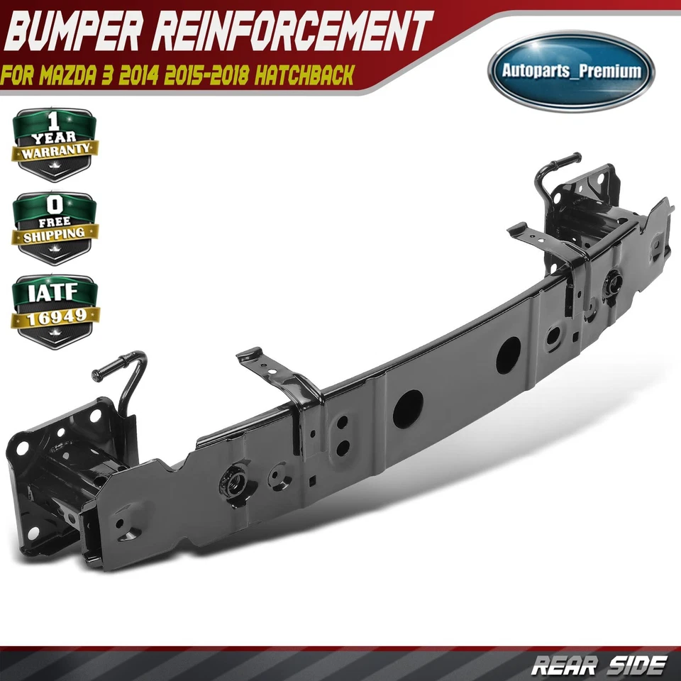 Refuerzo de parachoques trasero con lata de aplastamiento para Mazda 3 2014 2015 2016 2017 2018 acero Foto 1 de 4