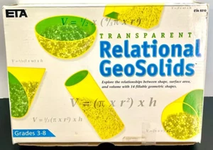 Learning Resources Transparent Rational GeoSolids 14 fillable shapes science - Picture 1 of 3