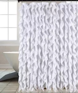 Cortina de ducha de tela con volantes Waterfall Shabby Chic - Imagen 1 de 7