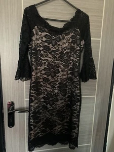 WOMENS QUIZ BLACK LACE DRESS SIZE 10 - Picture 1 of 1