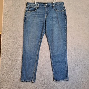 Neu mit Etikett kostenlose Montage schmale Jeans 40x32 konisch Medium Wash Stretch Denim - Bild 1 von 15