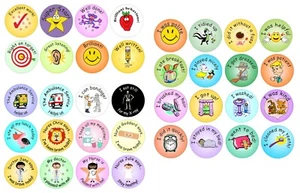 3cm circular stickers for child role play games - doctors, teachers, mums & dads - Picture 1 of 5
