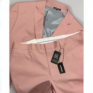 Express Men’s Pink Stretch Suit - Blazer and Pants Set | | Brand New With Tag - Picture 1 of 24