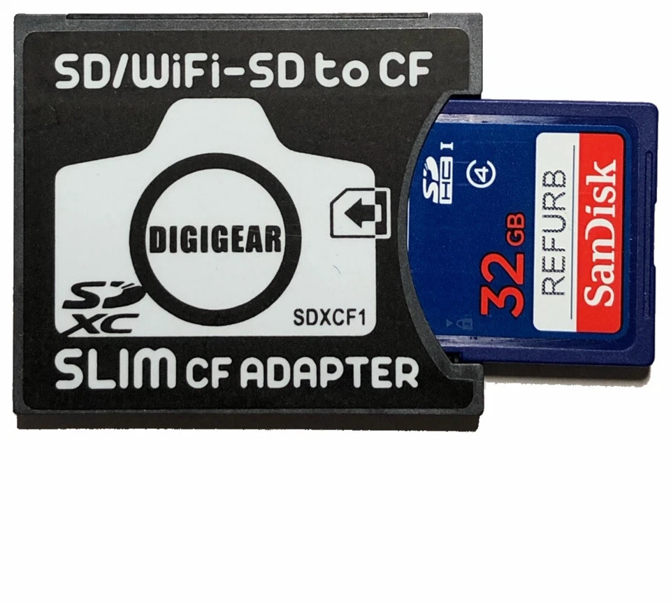 DigiGear Slim CF Adapter Compact Flash | SD SDHC SDXC Wifi-sd Eyefi to Type