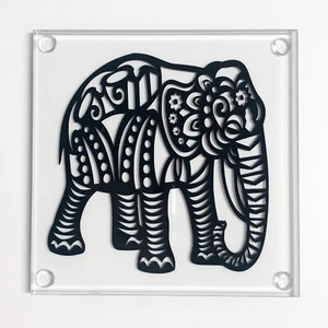 Elephant pattern coaster - Handmade Coaster - Picture 1 of 1