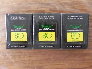 TENSAR 8 TRACK RECORDING TAPE-- 3 TAPES ALL SEALED -- 80 MINUTES EACH - Photo 1/3