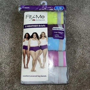 Fit for Me® by Fruit of the Loom® Women's Cotton Briefs 5-Pack 100% Cotton Sz 10 - Picture 1 of 2