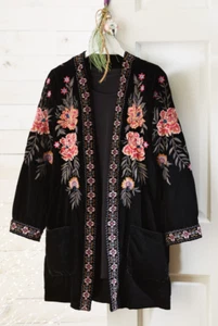 NWT KYLA SEO SOME VELVET MORNING EMBROIDERED KIMONO JACKET DUSTER 2X BOHO - Picture 1 of 7