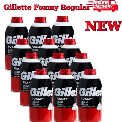 Gillette Foamy Regular Shaving Cream, Pack of 12, 11 oz each, Sooth, Comfortable - Image 1 of 4