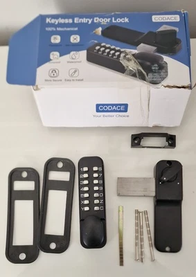 Mechanical Keyless Door Lock with 14-Digit Keypad BROKEN LATCH see Photos & Desc - Image 1 of 4