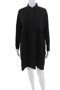 Everlane Womens Long Sleeves A Line Dress Black Cotton Size Extra Extra Small - Picture 1 of 5