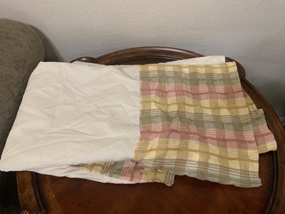 Croscill Pavillion Plaid Checkered King Bed Skirt Dust Ruffle 14" Drop USA - Image 1 of 4