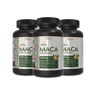 Black Maca 1500 mg 90 Caps Energizing Herb Rich in Saponins 3pack - Image 1 of 4