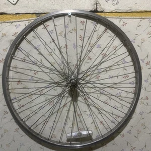 26” Alesa Rim On Exage HBRM50 Hub Front Wheel Retro MTB Rim Brake Silver Q/R - Picture 1 of 5