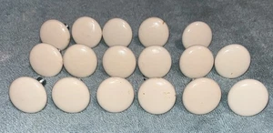 White Ceramic Porcelain Door Cabinet Kitchen 1.25” Round Knobs Lot of 17 Used - Picture 1 of 5