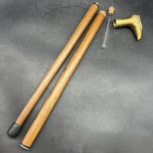 Vintage 35" Messing Adlerkopf Holz zusammenklappbar 2 Stück Holz Herren Stock versteckt abscheulich - Bild 1 von 9